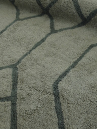 Elm Wool Shaggy Washable Geometric Rug - Sage Green - thumbnail 6