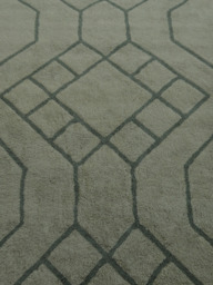 Elm Wool Shaggy Washable Geometric Rug - Sage Green - thumbnail 4