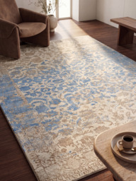 Parin Wool & Bamboo Silk Hand-Knotted Rug - Beige - thumbnail 2
