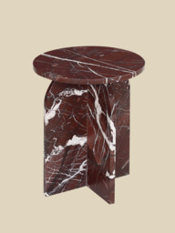 Petra Burgundy Marble Side Table - thumbnail 5