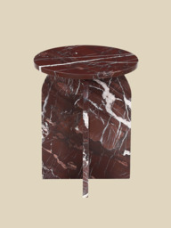 Petra Burgundy Marble Side Table - thumbnail 3