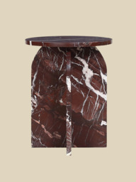 Petra Burgundy Marble Side Table - thumbnail 2