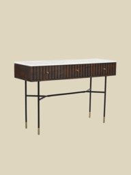 Monroe White Marble Top Console Table - thumbnail 3