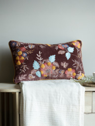 Maple Velvet Cushion - Burgundy / Feather Filler