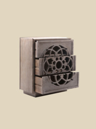 Harmony Mango Wood Three Drawer Chest - Grey - thumbnail 6