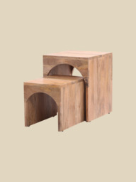 Joe Mango Wood Side Table - Set Of 2 - thumbnail 4