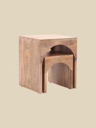 Joe Mango Wood Side Table - Set Of 2 - thumbnail 3