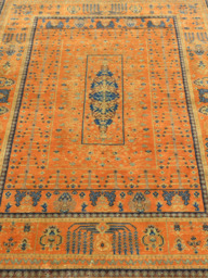 Kovra Hand-Knotted Wool & Bamboo Silk Persian Rug - Orange - thumbnail 3