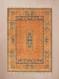 Kovra Hand-Knotted Wool & Bamboo Silk Persian Rug - Orange