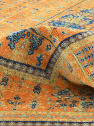 Kovra Hand-Knotted Wool & Bamboo Silk Persian Rug - Orange - thumbnail 5