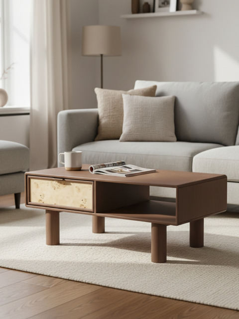 Aurea Burl Coffee Table - Walnut - image 1