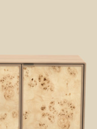 Aurea Burl Three Door Sideboard - Light Wood - thumbnail 6