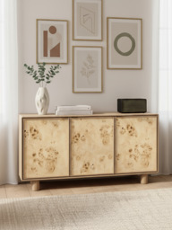 Aurea Burl Three Door Sideboard - Light Wood