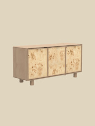 Aurea Burl Three Door Sideboard - Light Wood - thumbnail 3