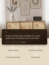 Aurea Burl Three Door Sideboard - Light Wood - thumbnail 3