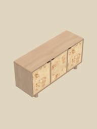 Aurea Burl Three Door Sideboard - Light Wood - thumbnail 5