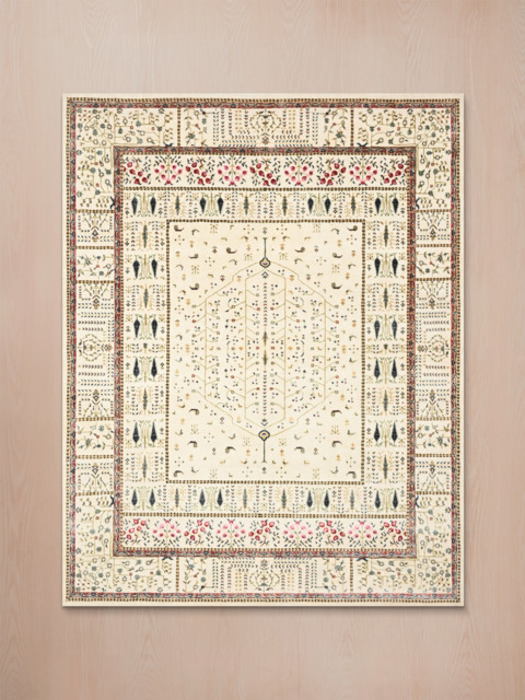 Tarev Hand-Knotted Wool & Bamboo Silk Persian Rug - Off White - 250x300 cm