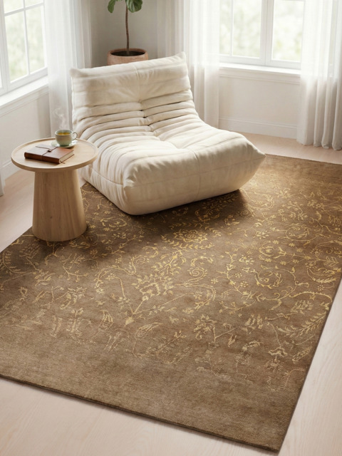 Unnati Hand-knotted Wool & Silk Persian Rug - Beige - image 1