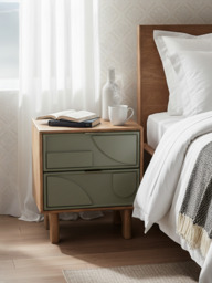 Verde Two Drawer Bedside Table - thumbnail 1