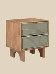 Verde Two Drawer Bedside Table - thumbnail 4