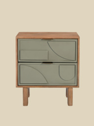 Verde Two Drawer Bedside Table - thumbnail 2