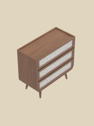 Kael Three Drawer Chest - Walnut - thumbnail 5