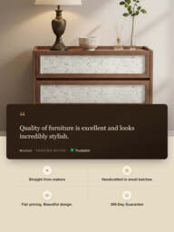 Kael Three Drawer Chest - Walnut - thumbnail 3