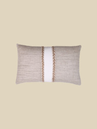 Kenil Beige Hand-woven Cushion - thumbnail 2