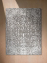 Laar Wool & Bamboo Silk Hand-Knotted Rug - Stone Grey - thumbnail 3