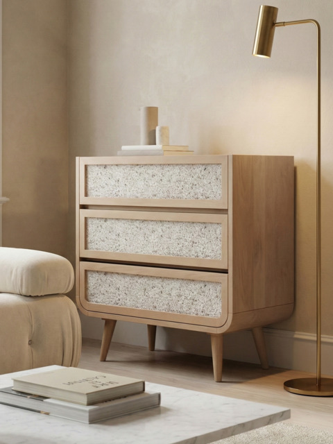 Kael Three Drawer Chest - Natural - image 1