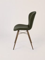 Ren Waxy Leather Dining Chair - Olive - thumbnail 4