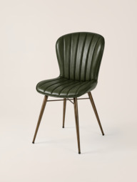Ren Waxy Leather Dining Chair - Olive - thumbnail 3
