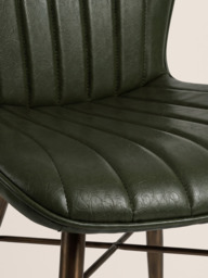 Ren Waxy Leather Dining Chair - Olive - thumbnail 6