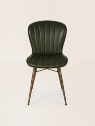 Ren Waxy Leather Dining Chair - Olive - thumbnail 2