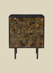 Nova Two-Drawer Iron Bedside Table - thumbnail 2