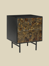 Nova Two-Drawer Iron Bedside Table - thumbnail 4