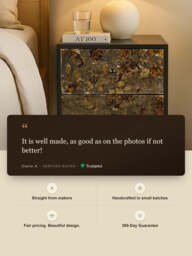 Nova Two-Drawer Iron Bedside Table - thumbnail 3