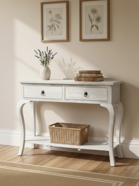 Rustic Haven Console Table - White - image 1