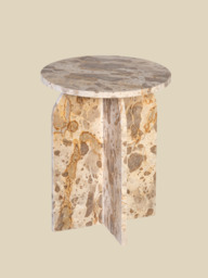 Petra Beige Marble Side Table - thumbnail 3