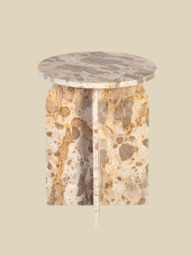 Petra Beige Marble Side Table - thumbnail 2