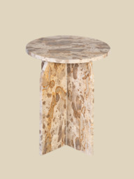 Petra Beige Marble Side Table - thumbnail 4