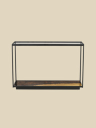 Astra Iron Console Table with Glass Top - thumbnail 2