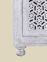 Grace Carved Wooden Bedside Table - Large - thumbnail 6