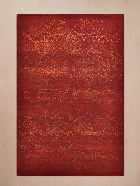 Draven Hand-knotted Wool & Bamboo Silk Rug - Red - image 1