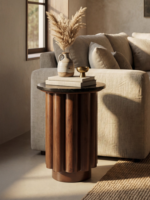 Shawn Black Marble Side Table - image 1