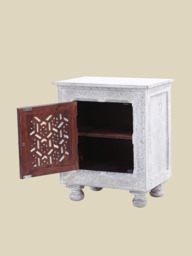 Grace Carved Wooden Bedside Table - Small - thumbnail 6