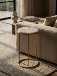 Blushara Rose Quartz End Table - thumbnail 1