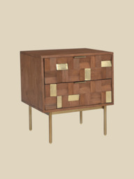 Caspian Two Drawer Bedside Table - thumbnail 4