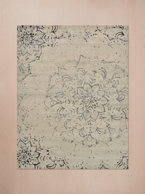Tracy Wool & Bamboo Silk Hand-Knotted Rug - Charcoal - image 1