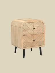 Cayman Two Drawer Wooden Bedside Table - thumbnail 4